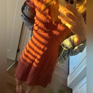 Abercrombie Pink Polka Dot Dress XS